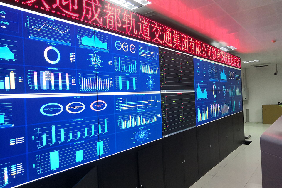 成都軌道交通6號(hào)線(xiàn)一二期、8號(hào)線(xiàn)一期、10號(hào)線(xiàn)二期、11號(hào)線(xiàn)一期工程車(chē)輛基地綜合自動(dòng)化管理系統(tǒng)顯示屏系統(tǒng)子系統(tǒng)—元華地鐵停車(chē)場(chǎng)DCC控制中心-55寸LCD1